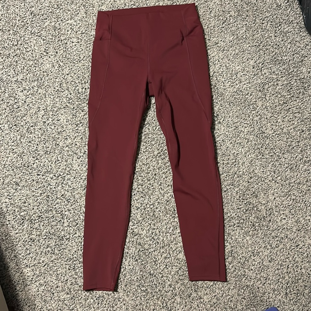 Shop Ruthie Grace Shape Up Compression leggings- large in burgundy